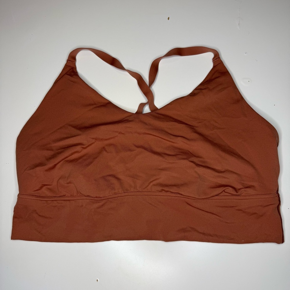 aerie Rust Brown Strappy Sports Bra